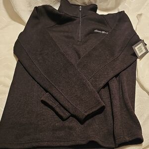 Eddie Bauer Men's Dark Gray Zip-Up Sweater